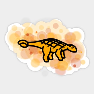 Orange Ankylosaurus Rainbow Dinosaurs Series Sticker